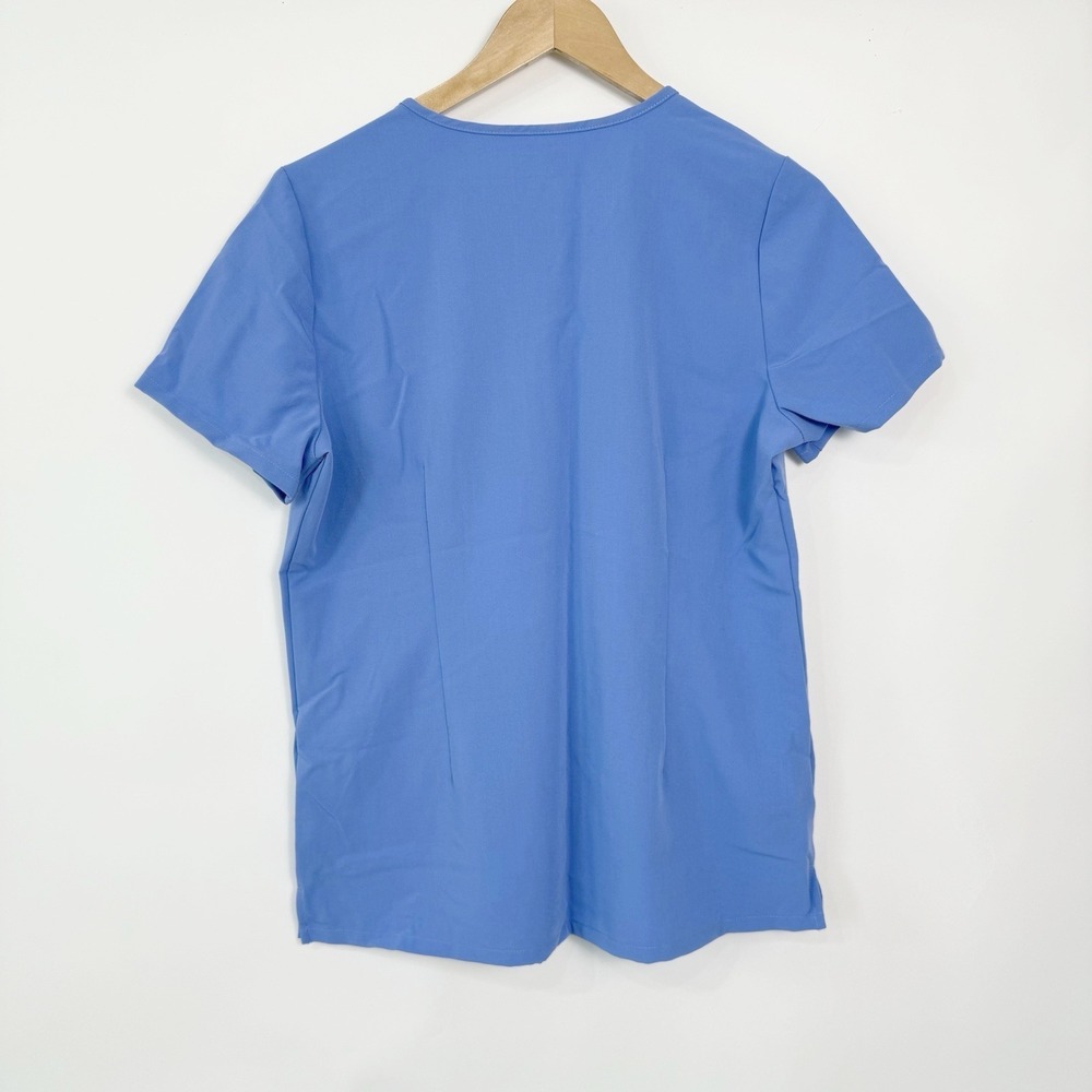 Figs Technical Collection‎ Scrub Top Womens Size Small Blue Hip Pockets - Picture 4 of 7
